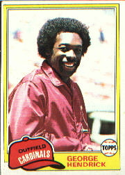 1981 Topps Baseball Cards      230     George Hendrick